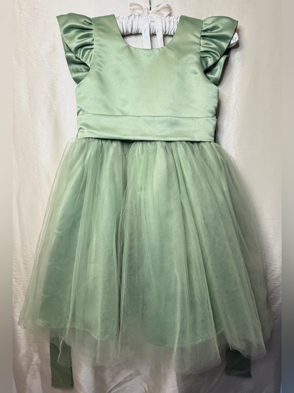 Girls' Sage Green Tulle Party Flower Girl Dress‎ Size 8